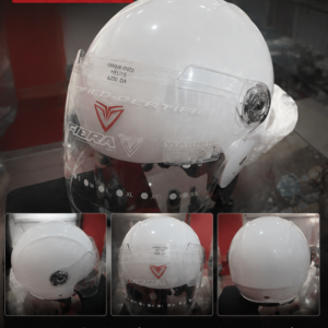 Casque Moto Jet FIBRA HELIX Blanc Brillant