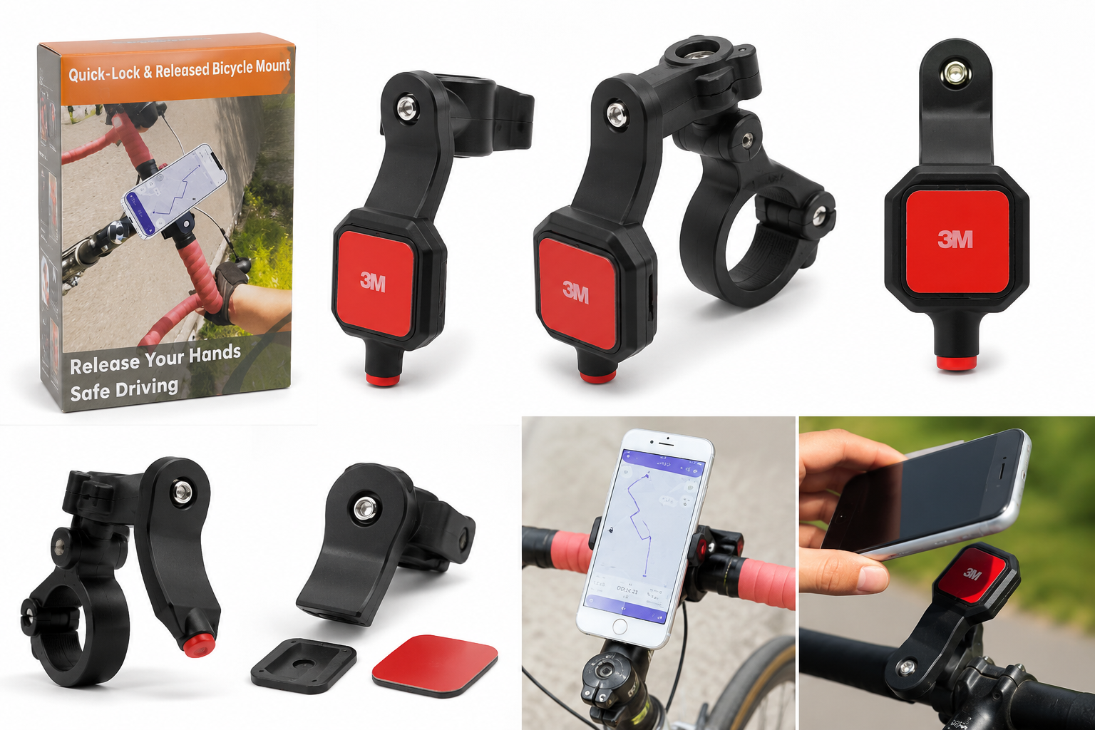 Support Téléphone Moto & Vélo – Fixation Rapide 3M – Rotation 360°
